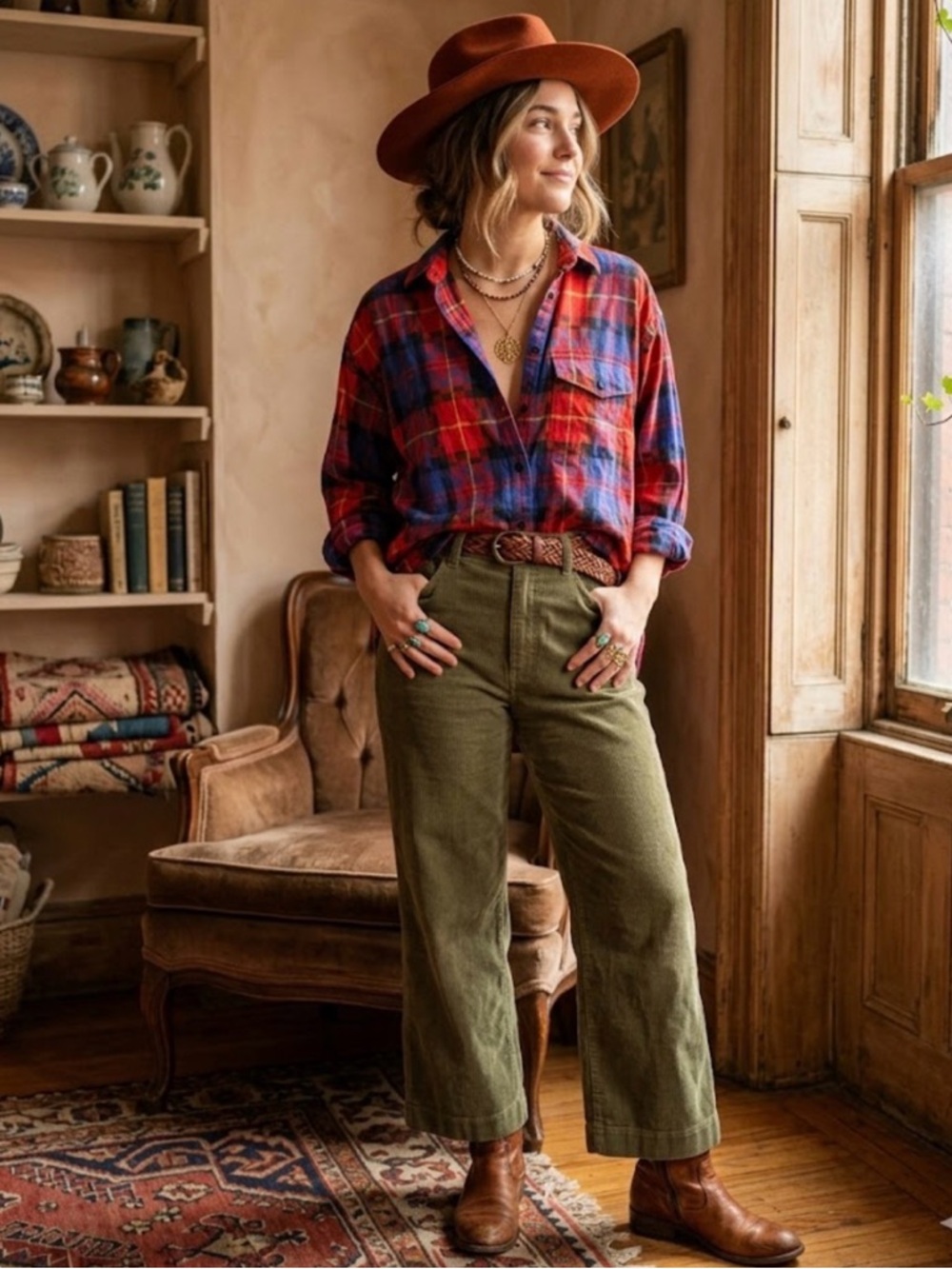 Vintage Plaid Cotton Shirt